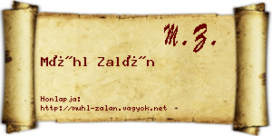 Mühl Zalán névjegykártya