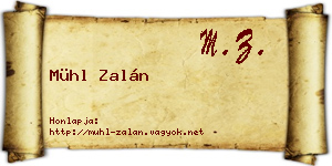 Mühl Zalán névjegykártya